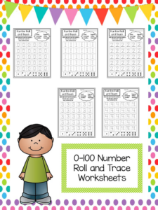 101 printable 0-100 number roll and trace worksheets