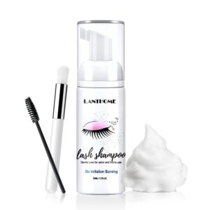 eyelash extension shampoo, remove makeup residue & mascara, gentle deep cleansing and no irritating or burning for eyelash extension foam - perfect for salon use and home care (50ml)