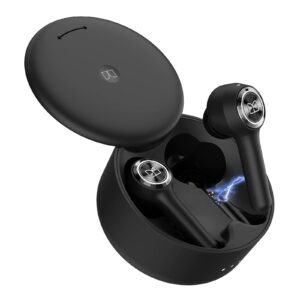 monster clarity 102 plus wireless earbuds, bluetooth 5.0 in-ear headphones with wireless charging case, true wireless earbud with built-in dual microphones, hands-free calling (black)