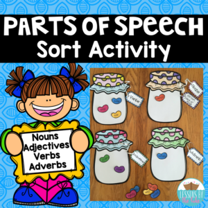 parts of speech activity/ center- nouns, verbs, adjectives, & adverbs