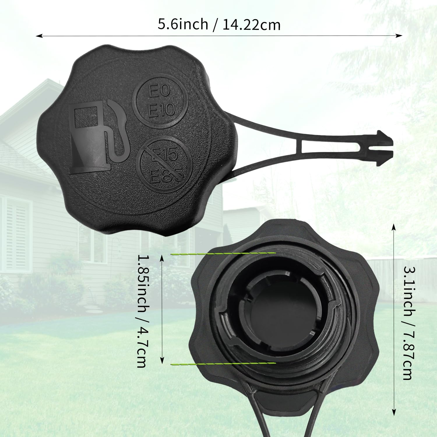 shiosheng 2pcs Fuel Tank Cap Gas Cap 594061 Fit for Lawn Mower for B& S w/Tether 675Exi, 725Exi Series