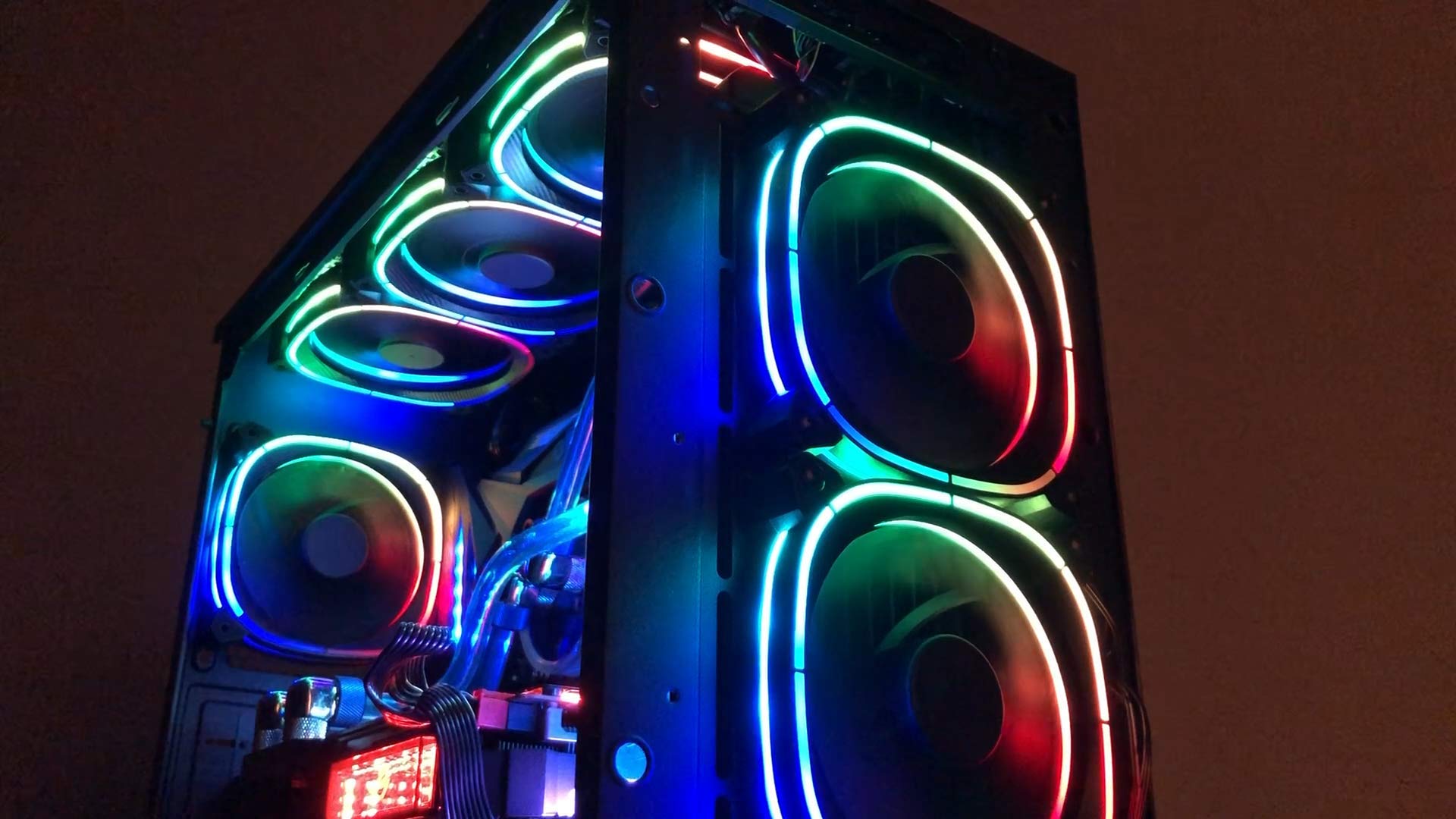 ApexGaming F601 Eye of Lightning MidTower Gaming Case Pre-Installed LED RGB Strip and RGB Cooling Fan/Clear Tempered Glass SidePanel, DuskFilter & Rear Cooling Fan