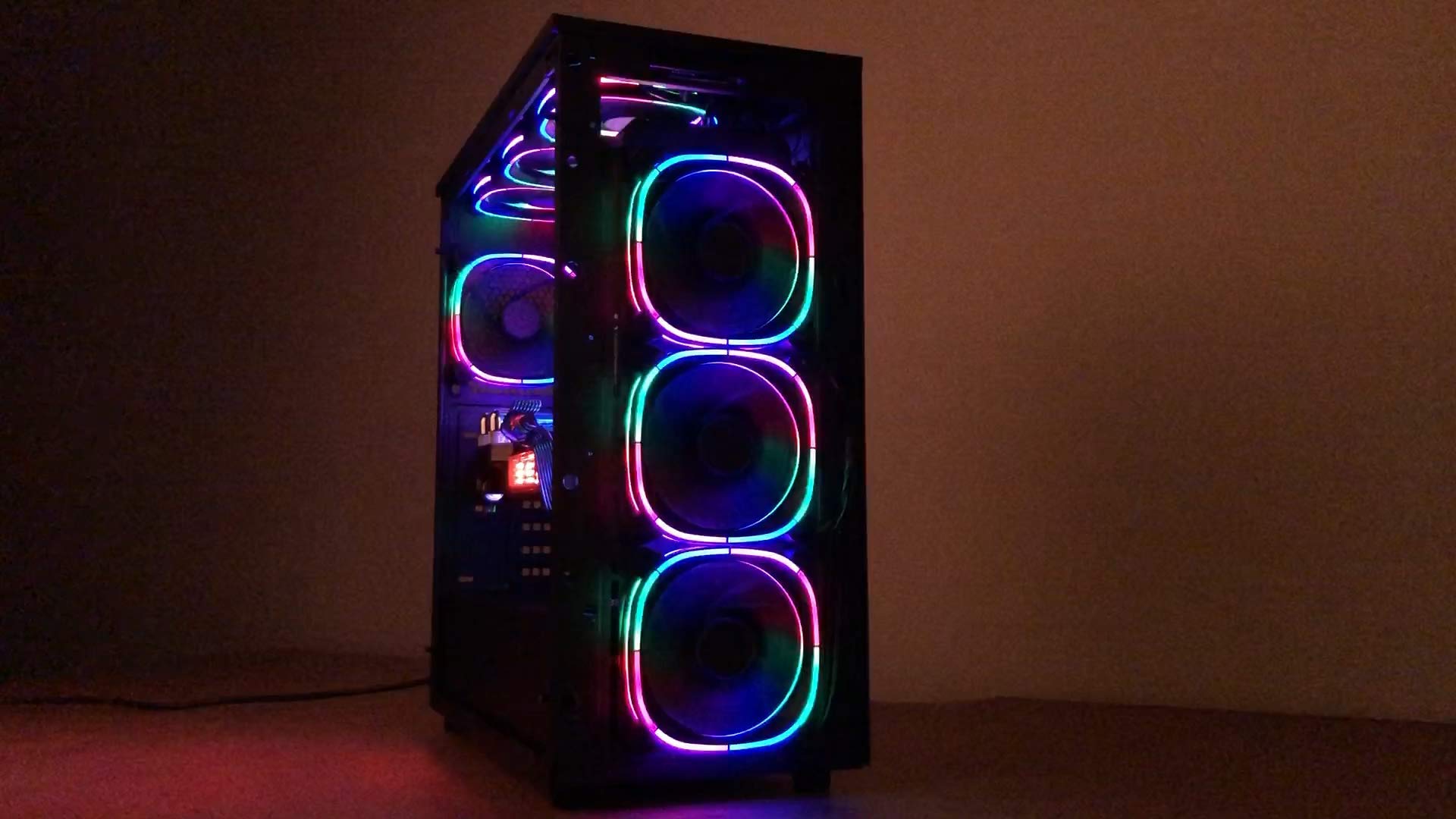 ApexGaming F601 Eye of Lightning MidTower Gaming Case Pre-Installed LED RGB Strip and RGB Cooling Fan/Clear Tempered Glass SidePanel, DuskFilter & Rear Cooling Fan