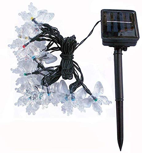 WONFAST Solar Butterfly String Lights, Waterproof 23FT 50LED Butterfly Solar Powered Fairy String Lights 8 Mode for Outdoor Indoor Garden Home Wedding Party Christmas Lighting Decorations (Purple)