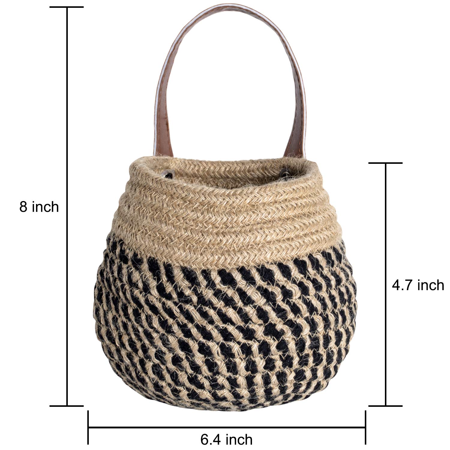 Wall Hanging Organizer Storage Baskets, 2 Pack Jute Woven Hanging Basket for Organizing, Small Woven Baskets for Storage, Hanging Basket Flower Plants