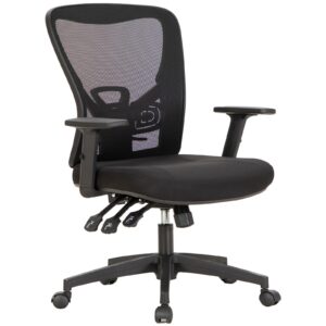 sophia & william ergonomic rocking mesh office desk chair high back, modern 360° swivel executive computer chair with height adjustable armrests, lumbar support, black