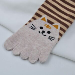 Womens Toe Socks Cotton Five Finger Socks Cute Animal Socks Colorful Funny Casual Crew Socks for Ladies