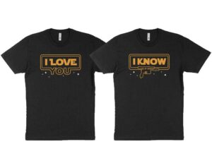 i love you i know duo sci-fi geek space shirt unisex black one size