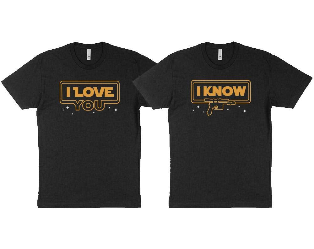 I Love You I Know Duo Sci-Fi Geek Space Shirt Unisex Black One Size