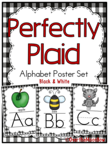 perfectly plaid | black & white | alphabet poster set