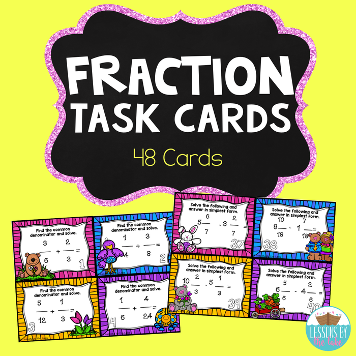 Fraction Task Cards {Uncommon Denominator & Mixed Numbers}