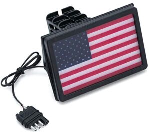 kuryakyn 2893 motorcycle lighting accessory: freedom flag led receiver hitch cover for 1-1/4" and 2" hitches, black