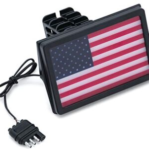 Kuryakyn 2893 Motorcycle Lighting Accessory: Freedom Flag LED Receiver Hitch Cover for 1-1/4" and 2" Hitches, Black