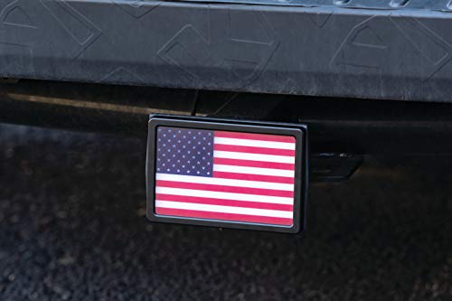 Kuryakyn 2893 Motorcycle Lighting Accessory: Freedom Flag LED Receiver Hitch Cover for 1-1/4" and 2" Hitches, Black