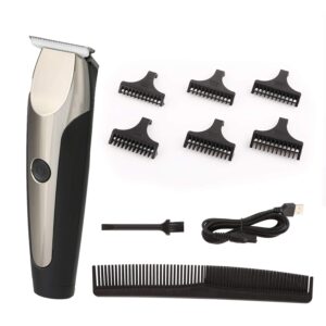 wzgzfer hair clippers professional trimmer kit cordless barber clipper with 6 adjustable guide combs rechargeable hair trimmer set, hair cutting machine grooming kit for men/kid/baby (silver)