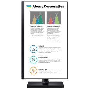 SAMSUNG FT45 Series 24-Inch FHD 1080p Computer Monitor, 75Hz, IPS Panel, HDMI, USB Hub, Height Adjustable Stand, 3 Yr WRNTY (LF24T452FQNXGO)