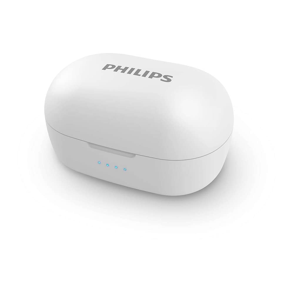 Philips T2205 In-ear True Wireless Headphones with IPX4 Splash Resistant, Super-small Portable Charging Case, Built-in Microphone, Up to 12 Hours (4+8) Playtime, Works with Voice Assistants, TAT2205WT