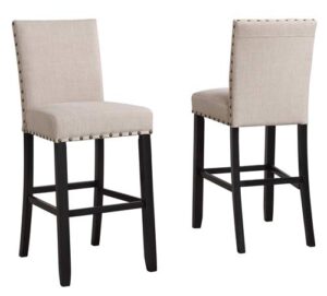 new classic furniture crispin bar chair, 2-pack, natural