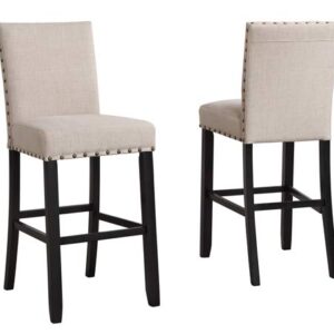 New Classic Furniture Crispin Bar Chair, 2-Pack, Natural