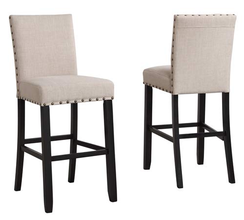 New Classic Furniture Crispin Bar Chair, 2-Pack, Natural