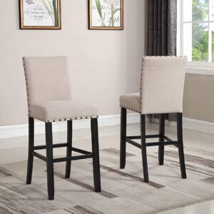 New Classic Furniture Crispin Bar Chair, 2-Pack, Natural