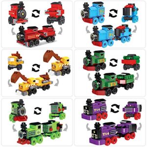 k34a toys train sets for kids,12 pcs easter eggs,easter basket fillers fift for boys 6-8-14, model train track, building blocks,birthday/party favors/party supplies for ages 7 9 10 11 12 year old boys