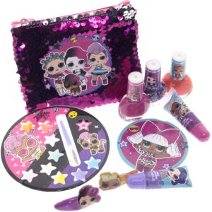 Townley Girl L.O.L Surprise Ultimate Makeover Set with over 20 Pieces, Including Lip Gloss, Nail Polish, Press-On Nails, Nail Stickers and Reversible Sequin Bag, Ages 5+