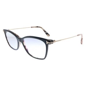 eyeglasses tom ford ft 5712 -b 005 shiny vintage pink havana/blue block lenses