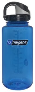 nalgene on the fly bpa-free water bottle, blue with black, 32 oz
