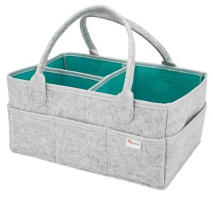 celesto baby diaper caddy organizer – nursery storage bin - car organizer for diapers - changing table organizer basket - shower storage gift - portable diaper storage basket