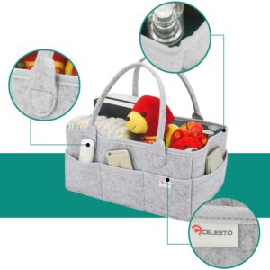 Celesto Baby Diaper Caddy Organizer – Nursery Storage Bin - Car Organizer for Diapers - Changing Table Organizer Basket - Shower storage Gift - Portable Diaper Storage Basket