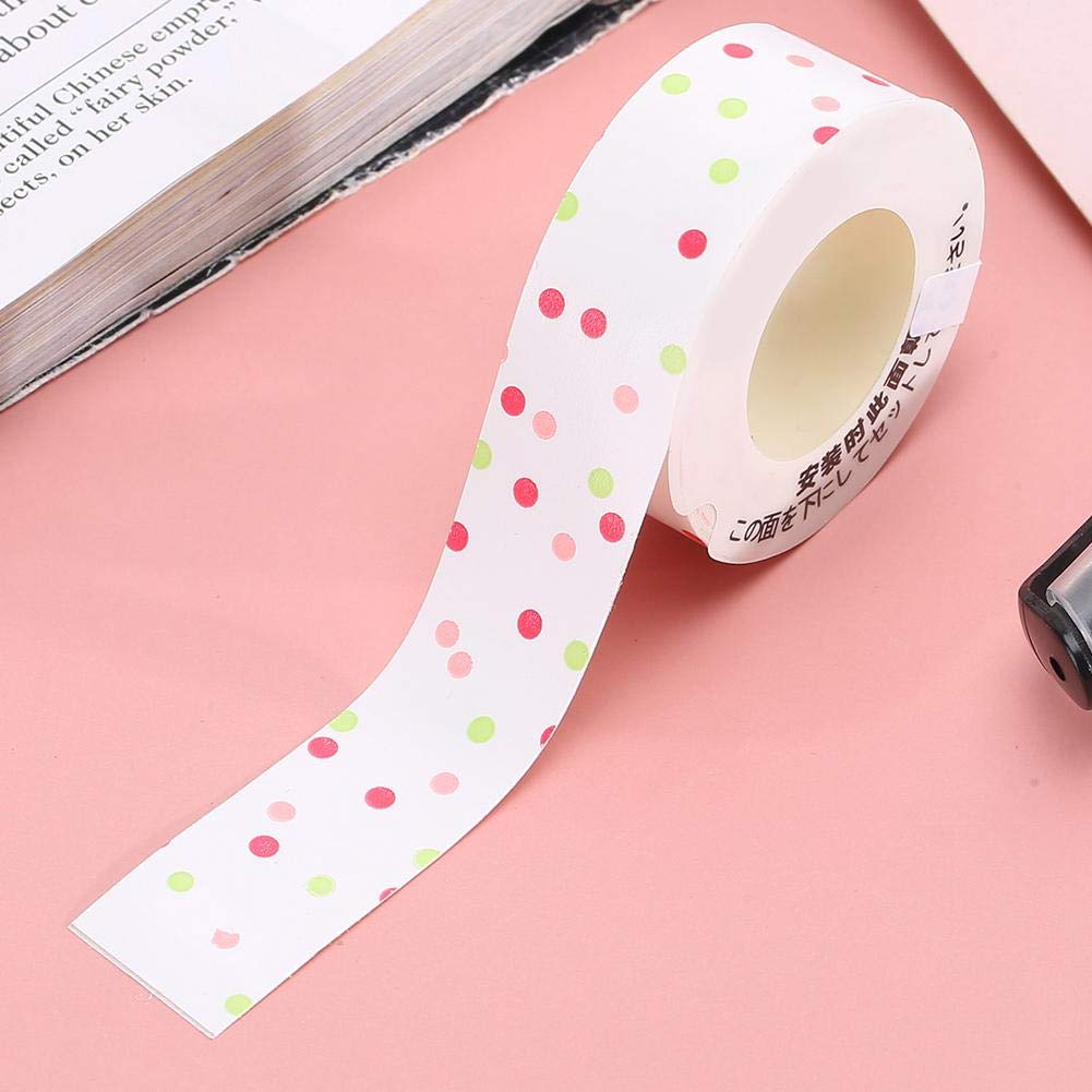 2 Packs Label Tape for KINGJIM LR5C Labeler Thermal Paper Laminated Tape for Office Supplies, 15mm x 4m/0.6inch x 13.1ft, Color Dot on White