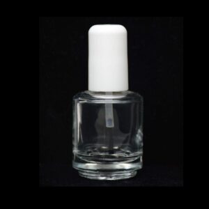 Karlash Premium Empty Polish Bottle Clear + Brush + Mixing ball + White Cap 0.5 Oz (2 Piece)