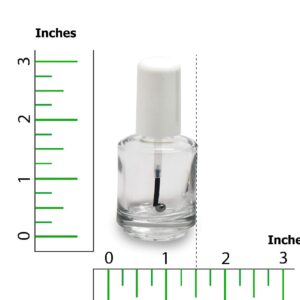 Karlash Premium Empty Polish Bottle Clear + Brush + Mixing ball + White Cap 0.5 Oz (2 Piece)