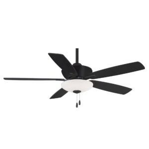 minka-aire f553l-cl minute 52 inch led energy star rated ceiling fan with dc motor and 3 speed pull chain in coal finish