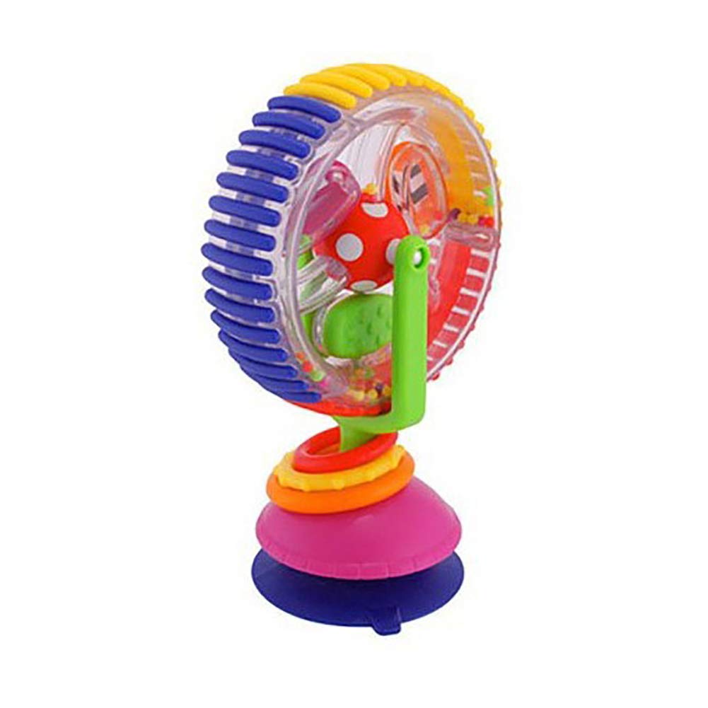 Sucker Wheel Rotating Ferris Rattle Toy,Rotating Windmill Rattle for 6-12 Month Baby Infant Highchair Toy