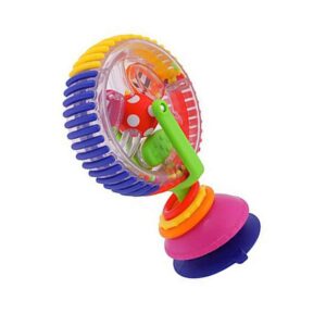 Sucker Wheel Rotating Ferris Rattle Toy,Rotating Windmill Rattle for 6-12 Month Baby Infant Highchair Toy