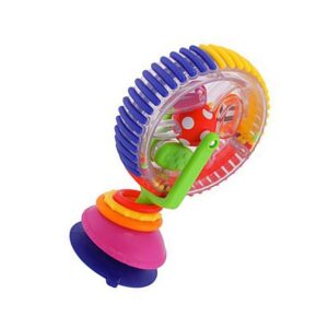 Sucker Wheel Rotating Ferris Rattle Toy,Rotating Windmill Rattle for 6-12 Month Baby Infant Highchair Toy