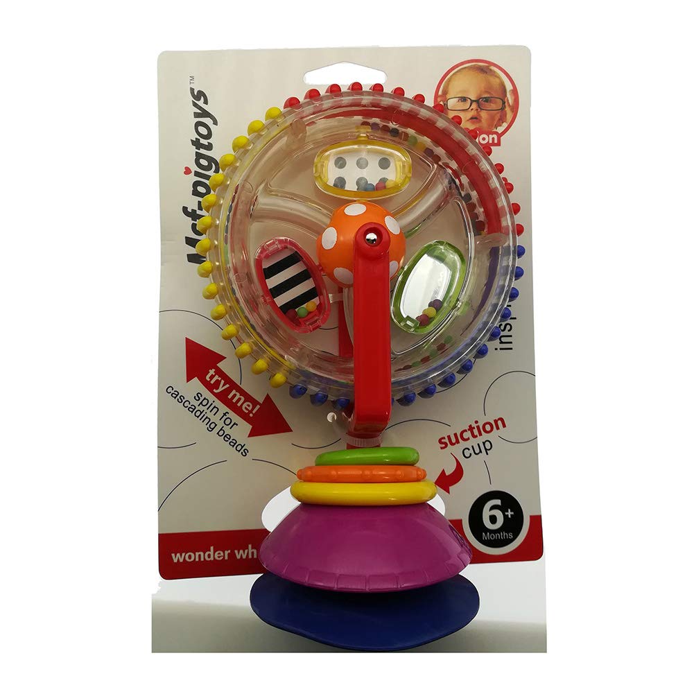 Sucker Wheel Rotating Ferris Rattle Toy,Rotating Windmill Rattle for 6-12 Month Baby Infant Highchair Toy