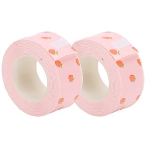 2 packs label tape for lr5c labeler strawberry pattern thermal paper laminated tape for school office supplies