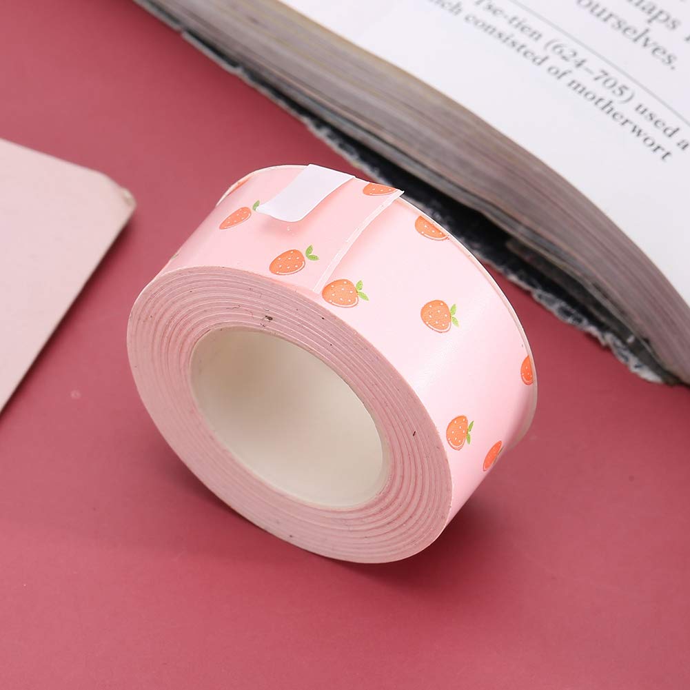 2 Packs Label Tape for LR5C Labeler Strawberry Pattern Thermal Paper Laminated Tape for School Office Supplies