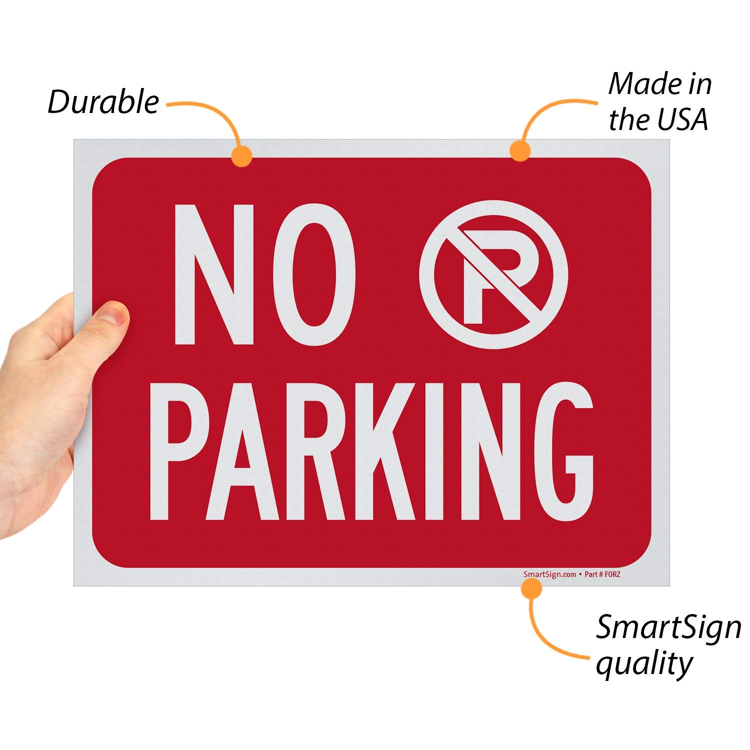 Smartsign “No Parking” Sign | 9" x 12" Polystyrene (Pack of 5)