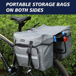 BAIGIO Bike Double Pannier Bags Waterproof Bicycle Rear Seat Panniers Pack with Reflective Stripe