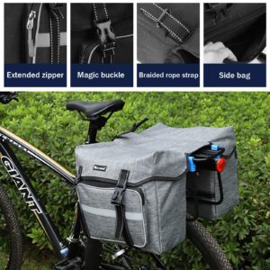 BAIGIO Bike Double Pannier Bags Waterproof Bicycle Rear Seat Panniers Pack with Reflective Stripe