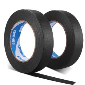 kiwihub painter's tape, 1"(25mm) x 60 yd (120 yards total), 2 rolls - black painting & masking tape - multi surface use - 14 day clean release trim edge finishing tape