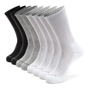 monfoot women's and men's 8 pairs athletic cushion crew socks multicolor medium, multipack