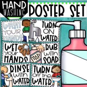 washing your hands step by step posters