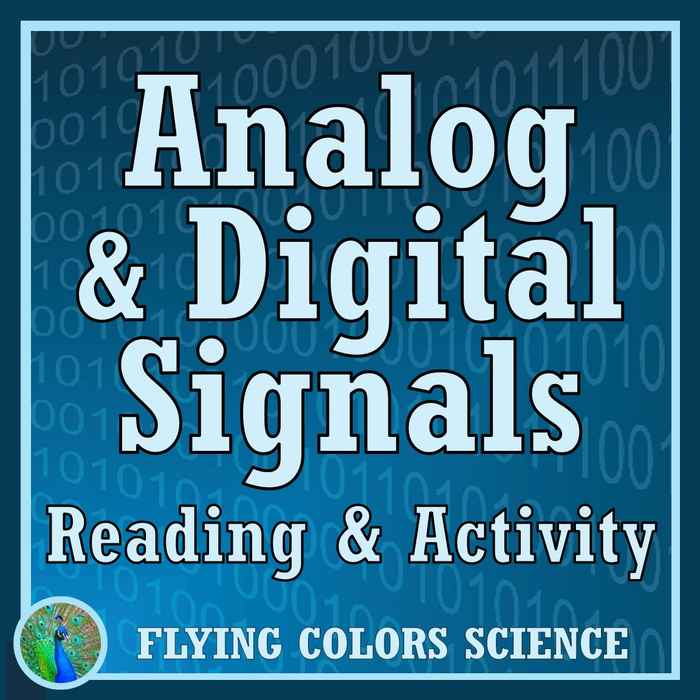 Analog and Digital Signals Activity Text Worksheet and Graphing NGSS MS-PS4-3