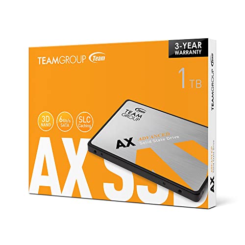 TEAMGROUP AX2 1TB 3D NAND TLC 2.5 Inch SATA III Internal Solid State Drive SSD (Read Speed up to 540 MB/s) Compatible with Laptop & PC Desktop T253A3001T0C101