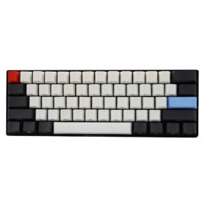 61keys ansi layout oem profile keycaps pbt key cap for switches gaming mechanical keyboard white+red color